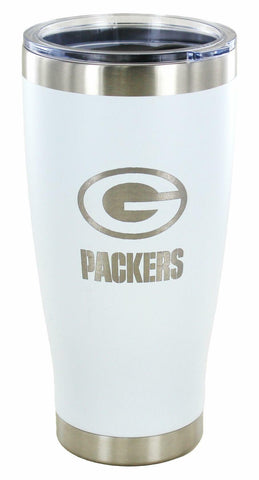 Green Bay Packers 20oz White Tumbler w/ Etched Logo