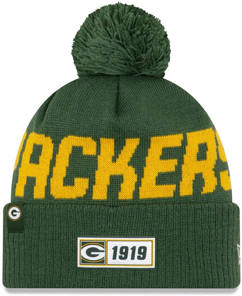 Green Bay Packers Sideline Road Pom Knit Hat