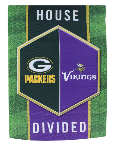 Green Bay Packers Vs. Minnesota Vikings 13" x 18" House Divided Garden Flag