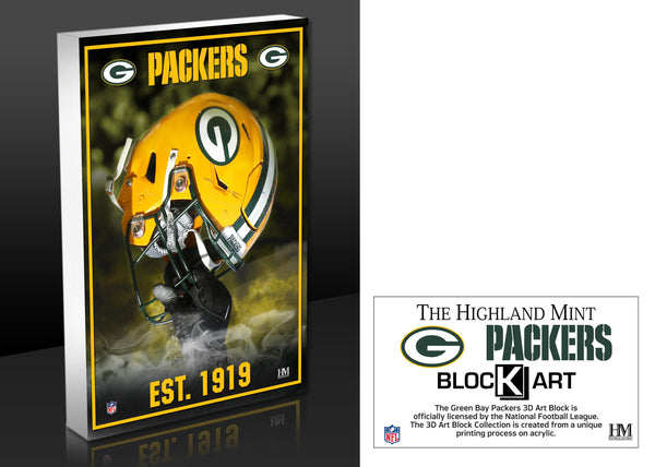 Green Bay Packers Team Pride 3D Acrylic BlocKart 4" x 6"