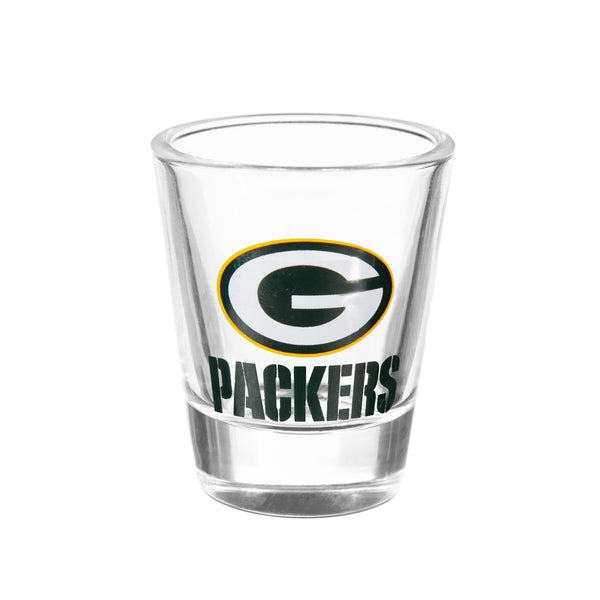 Green Bay Packers 4-Piece Shot Glass Set, Ceramic and Glass, 2 oz.