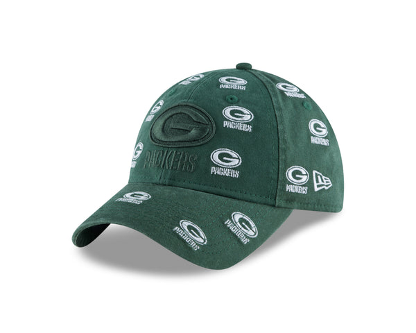 Green Bay Packers Logo Scatter 9TWENTY Women's Adjustable Hat