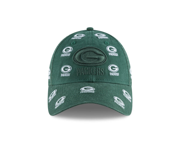 Green Bay Packers Logo Scatter 9TWENTY Women's Adjustable Hat