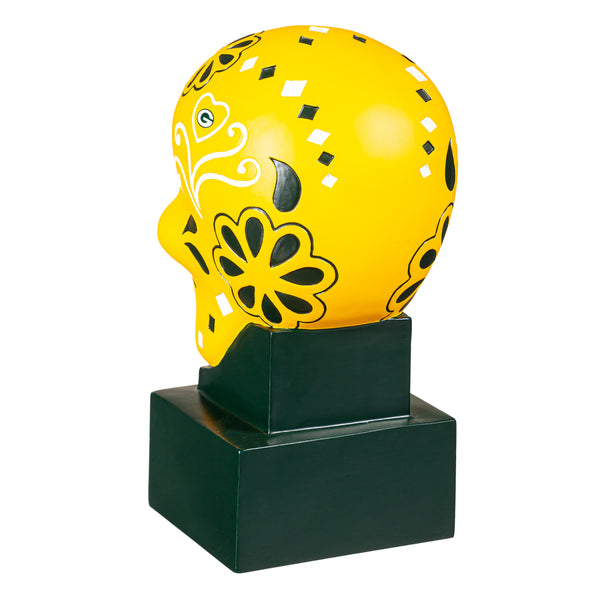 Green Bay Packers Sugar Skull Statue, 10.25"