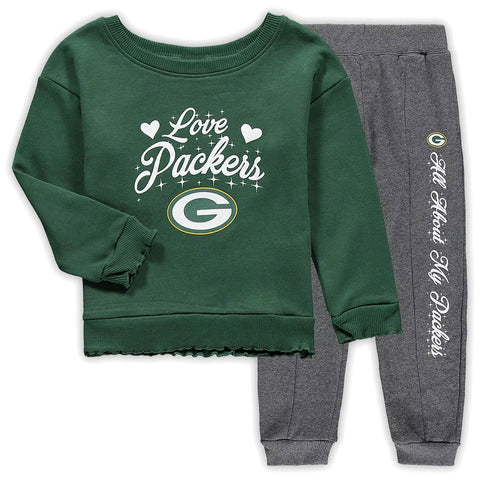 Green Bay Packers Touchdown Love Girls' Long Sleeve Top & Pants Set