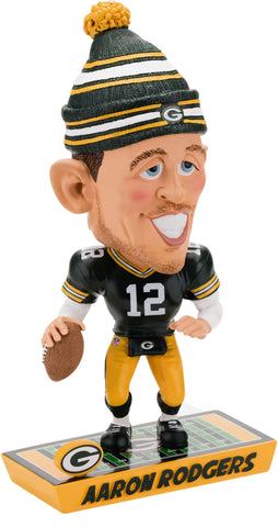 forever collectibles,green bay packers,aaron rodgers,caricature,bobblehead,bobble,head,nodder,toy,action,figure