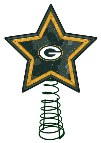 the,memory,company,green bay packers,mosaic,tree,topper,christmas,holiday,ornament,seasonal,decor,home,decoration