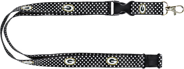 aminco,green bay packers,polka,dot,print,keychain,key,chain,lanyard,auto,clothing accessories,keyring