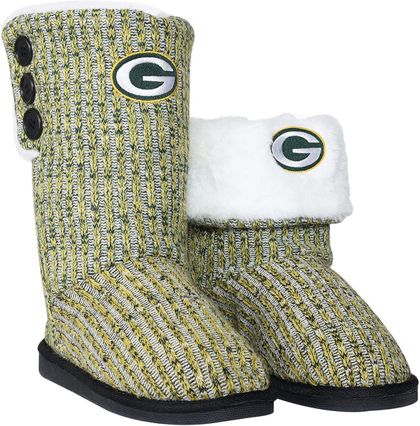 Green Bay Packers Color Blend Knit Button Boots