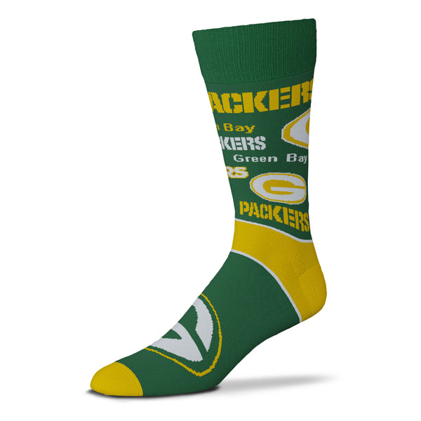 Green Bay Packers End to End Big Logo Socks, One Size