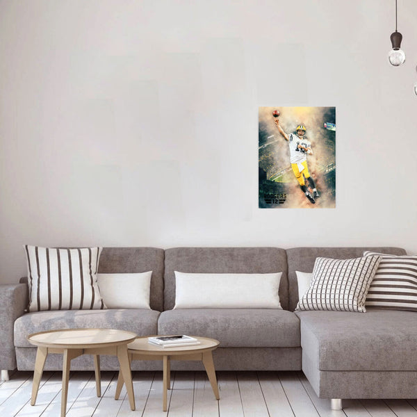 Green Bay Packers Aaron Rodgers Hail Mary 23.5" x 17.5" Poster