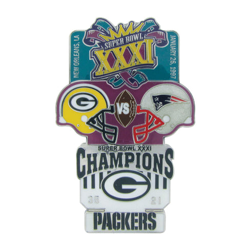 Packers Super Bowl XXXI Oversized Commemorative Pin, 3"