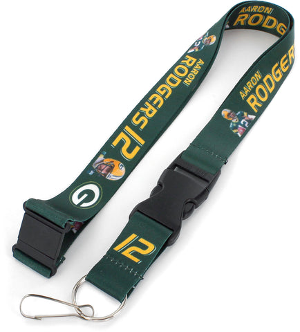 Green Bay Packers Aaron Rodgers Player Action Lanyard