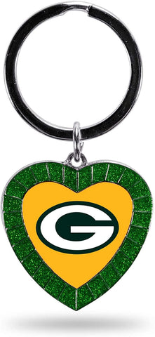 Green Bay Packers Rhinestone Hearth Keychain