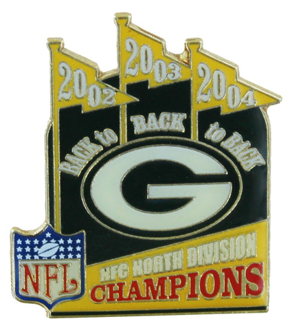 Green Bay Packers NFC North Back to Back to Back Division Champions Pin