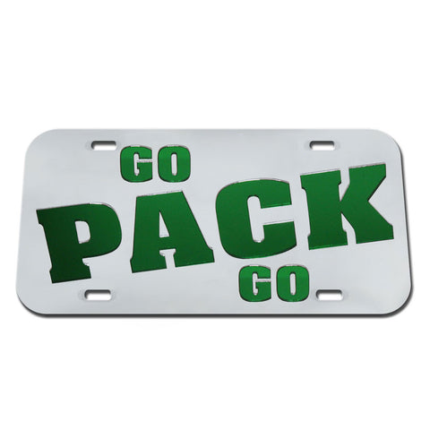 Green Bay Packers Go Pack Go Chrome License Plate