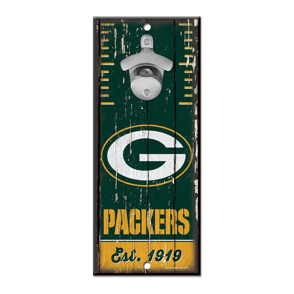 Green Bay Packers 5" x 11" Bottle Opener Wall Sign